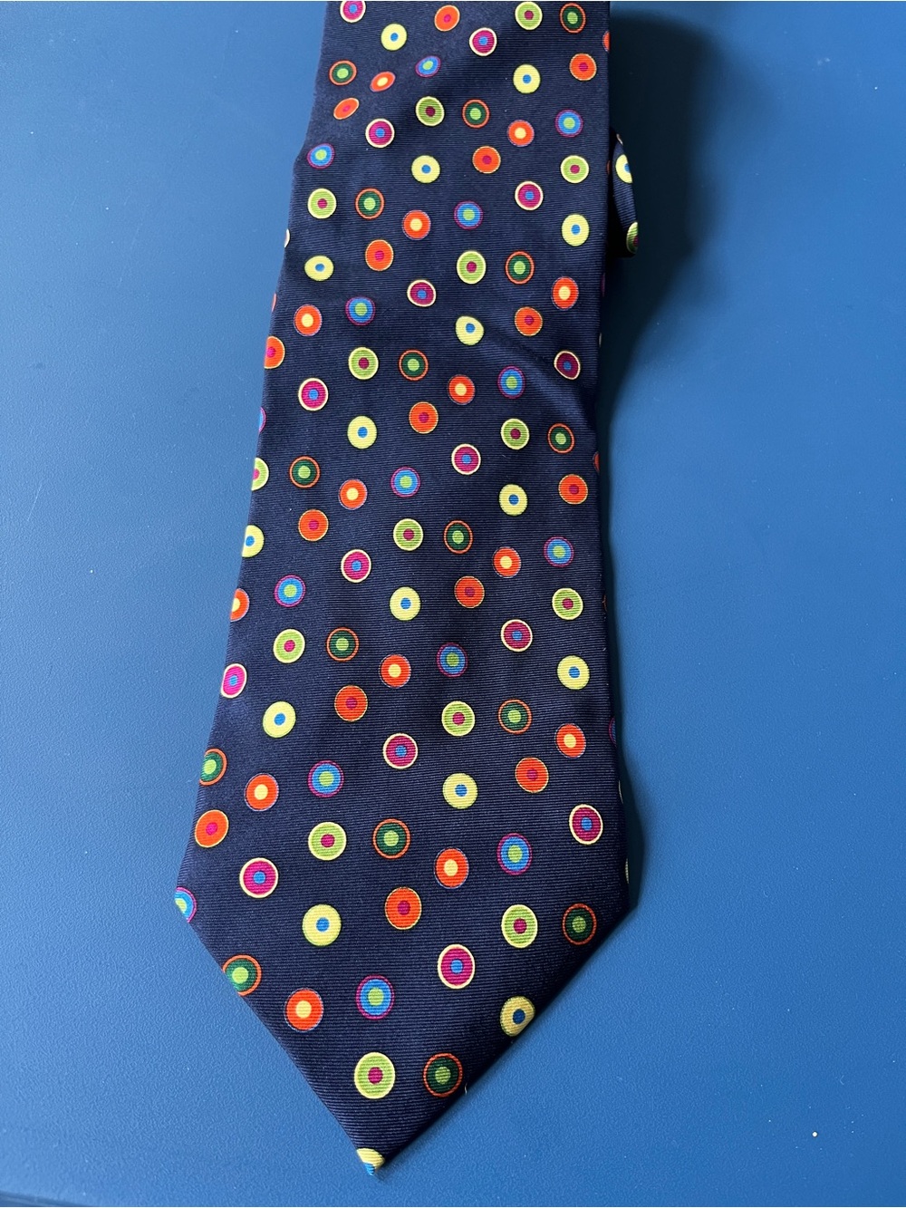 Ambiance | Vintage 90s 100% Silk Necktie | Multicolor Dots